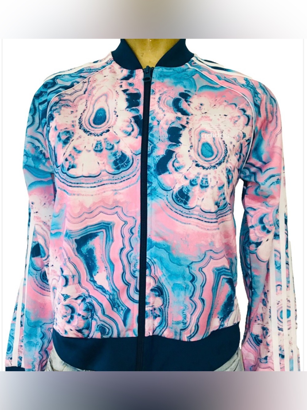 ADIDAS Rare GEODE Agate Marble Print JACKET Child Size S